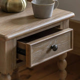 Antoine Bedside Table Limewashed Oak & Oak Veneer