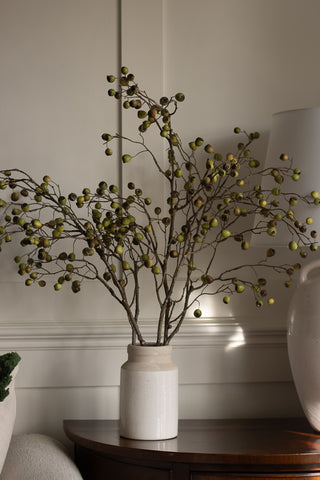 Large Berry Eucalyptus and Wells Two-Tone Ceramic Vase, styled together