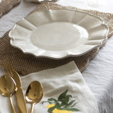 Charles Ted Embroidered White Cotton Table Napkins with Lemon Design | Set of 4