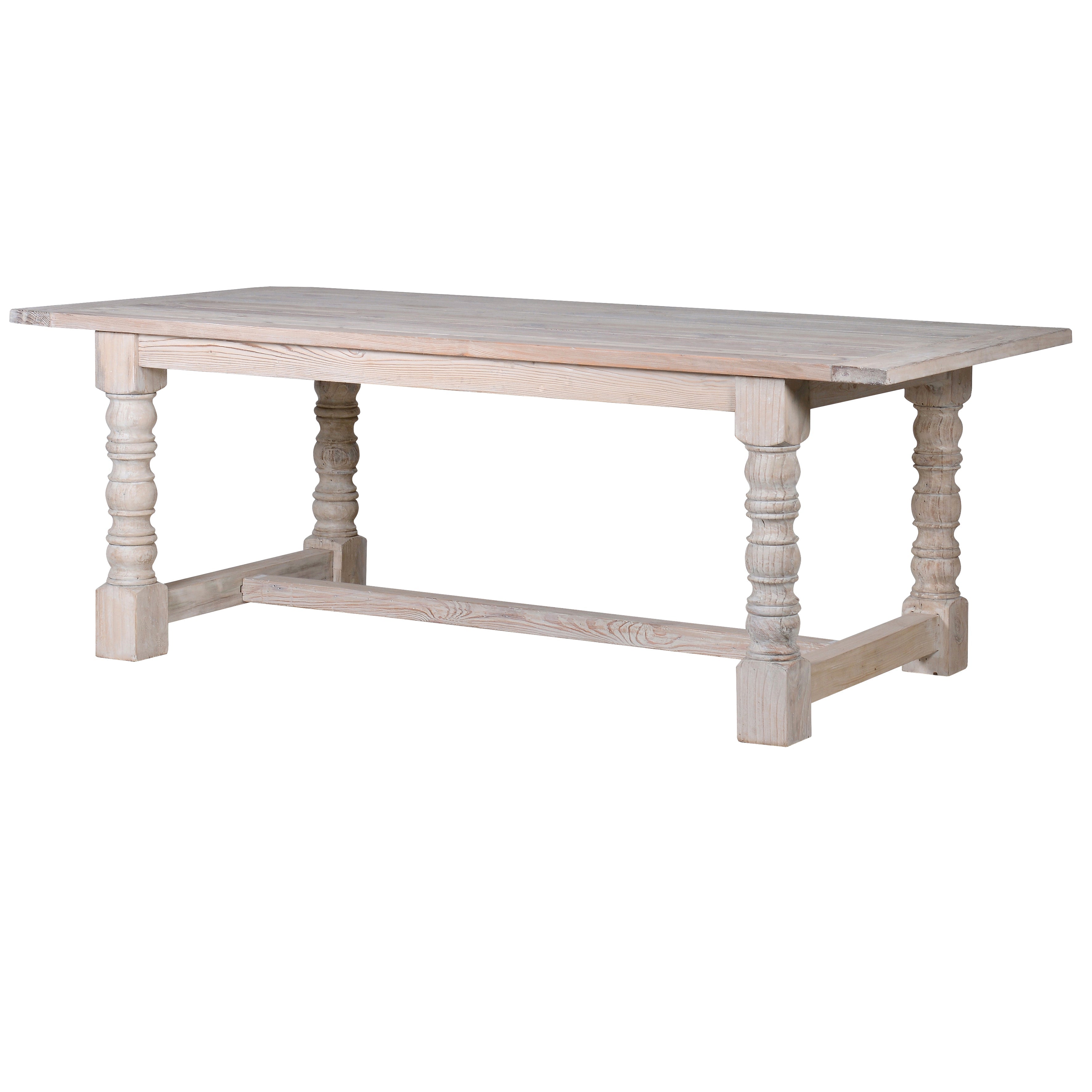 Mahogany table with a natural lime-washed finish