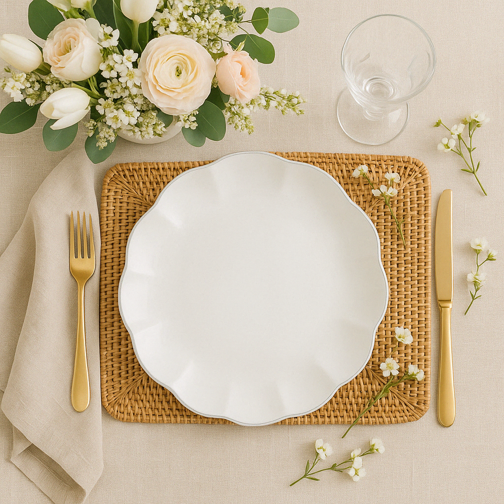Isabella Scalloped Edge Dinner Plate 28cm | Box of Six