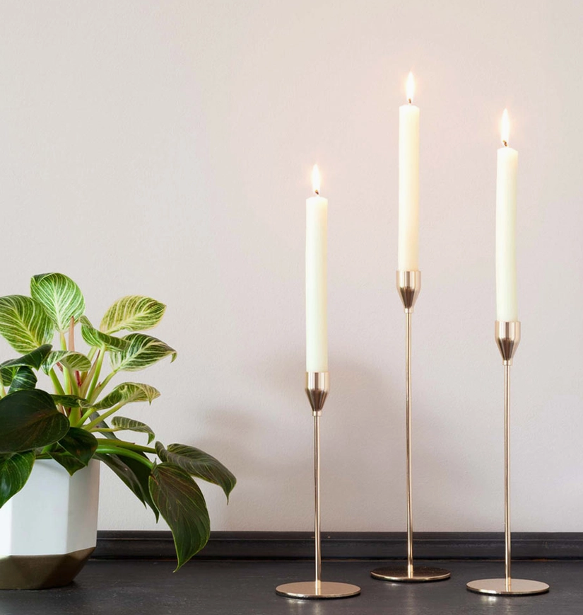 Ivory dinner candles set of 6 styled in elegant candle holders