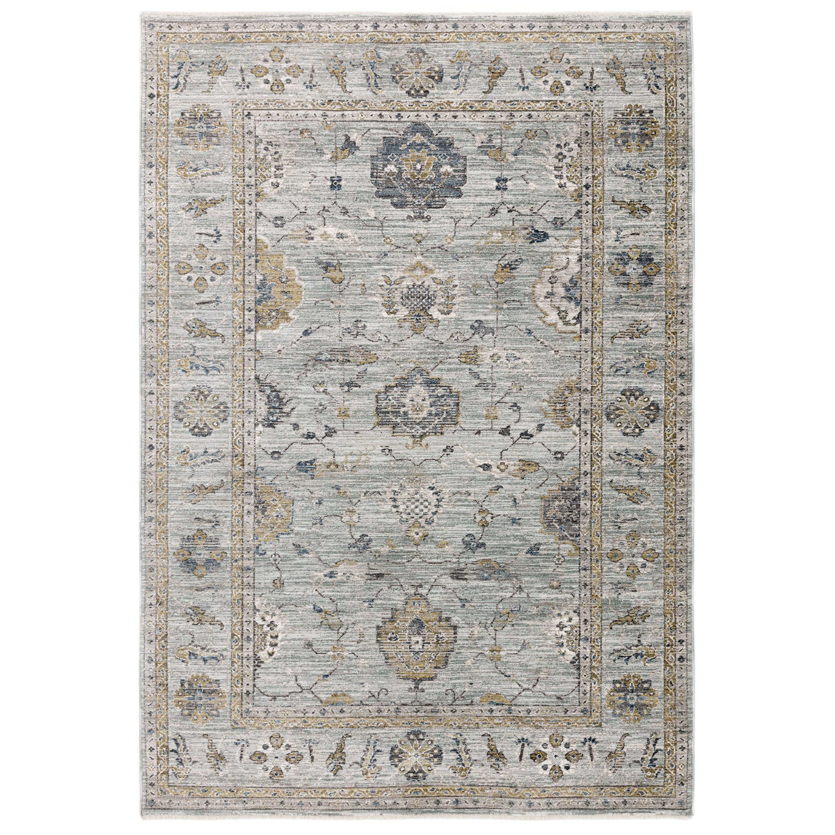 Jasper traditional rug in blue, full flat view