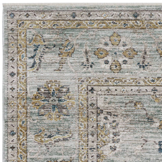 Jasper traditional rug in blue, detail of the antique-inspired pattern