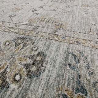 Jasper traditional rug in blue, detail of the antique-inspired pattern