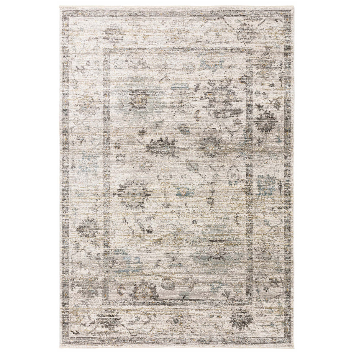 Jasper traditional rug in beige, full flat view