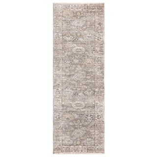 Didmarton vintage style rug in taupe with traditional border, view 6