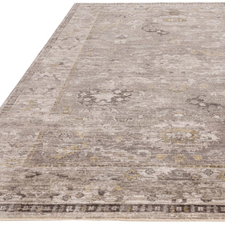Didmarton vintage style rug in taupe with traditional border, view 4