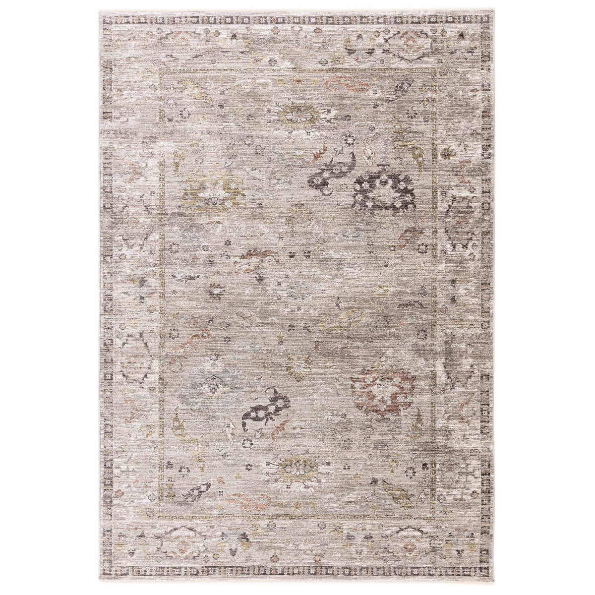 Jasper traditional rug in grey, full flat view