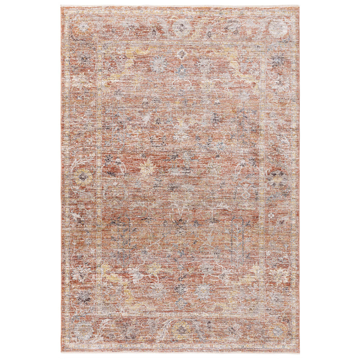 Jasper traditional rug in red, full flat view