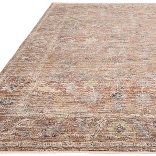 Jasper traditional rug in red, detail of the antique-inspired pattern