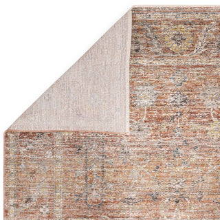 Jasper traditional rug in red, detail of the antique-inspired pattern