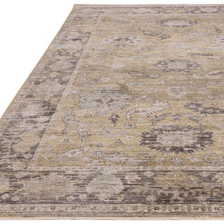 Didmarton vintage style rug in gold with traditional border, view 4