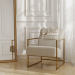 The Knightsbridge chair in Beige Tweed fabric features a sleek Gold Metal frame and a padded, comfortable seat. Designed for versatile multi-room use, it adds a touch of elegance to any space. Available in two colours to suit your style

Dimensions:&nbsp;

&nbsp;H 82cm&nbsp;W62.08cm&nbsp;D76cm

13kgs