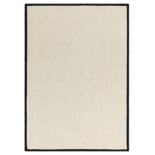 Korra Double Loop wool and jute rug in charcoal and cream, full flat view