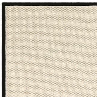 Korra Double Loop rug in charcoal and cream, detail of the wool and jute weave