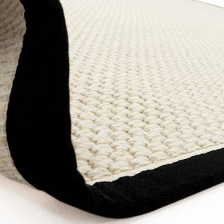 Korra Double Loop rug in charcoal and cream, corner detail