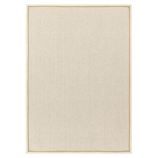 Korra Double Loop wool and jute rug in cream and linen, full flat view