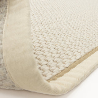 Korra Double Loop rug in cream and linen, corner detail
