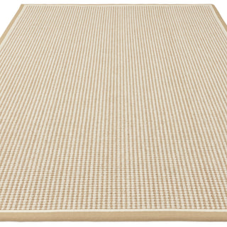 Korra Loop rug in linen and cream, detail of the woven border