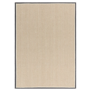 Korra Loop wool and jute rug in slate and cream, full flat view