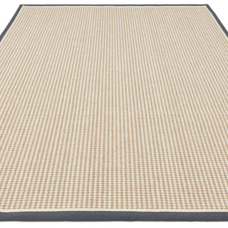 Korra Loop rug in slate and cream, detail of the woven border
