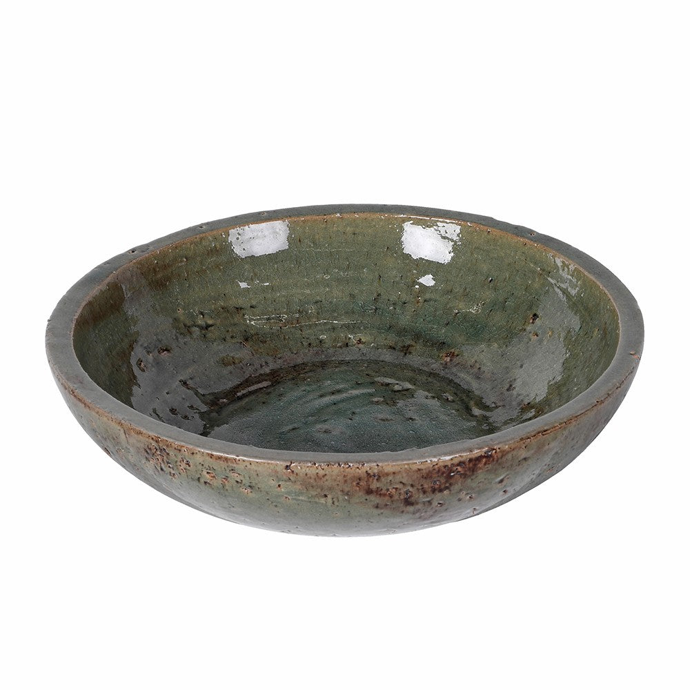 Kyoto Green Glazed Terracotta Bowl Top View