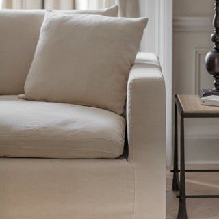 Stanway 4 seater oatmeal sofa styled in a living room