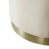 Studio CTH Lana Ivory Velvet Large Pouffe