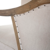 Charles Ted Langford Linen Occasional Armchair with Solid Wood Frame