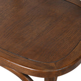 Larsen elm wood dining chair with cross back design and natural wood finish