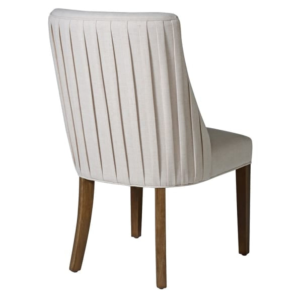 Linen Look Pleated Back Dining Chair | Off White