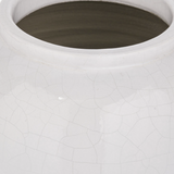 Close-up of a lotus textured white ceramic vase