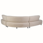 Back of the Lumin Curved Boucle Sofa highlighting clean lines and boucle texture