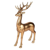 Majestic golden reindeer figurine standing tall with detailed antlers