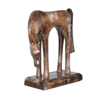 Marbury grazing horse sculpture in antiqued cast aluminium