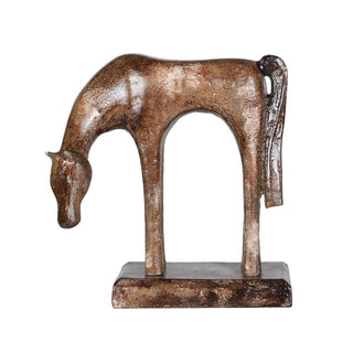 Marbury grazing horse sculpture in antiqued cast aluminium