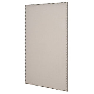 Marlow large linen-look memo board with antique brass stud border, shown at an angle