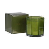 Merriment Sapin Candle in faceted green glass with matching green gift box