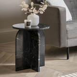 Elevate your home decor with this stunning modern side table, featuring a unique marble-effect finish and sculptural silhouette. Designed to be both functional and artistic, this round-top accent table is crafted with a bold, cross-shaped pedestal base that offers stability and visual intrigue. Its rich earth-toned pattern mimics natural stone, making it the perfect statement piece for living rooms, bedrooms, or stylish entryways.

Whether used as a drink table beside a velvet armchair or a chic display sta