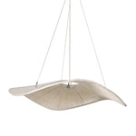 Modern Organic Woven Pendant Light with curved sculptural shade