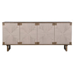 Modern oak sideboard with woven rope geometric pattern