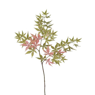 Momiji faux acer stem with green and coral turning leaves