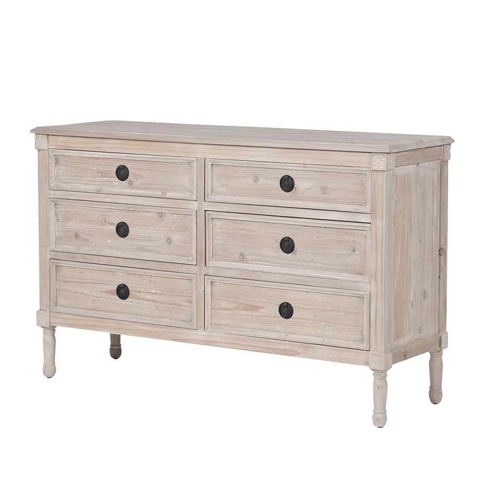Rustic farmhouse 6-drawer dresser reclaimed old fir wood finish