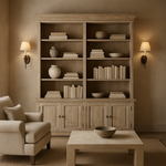 A striking double fronted cabinet made from old pine and finished in a pale tone.

perfect for shelf styling &nbsp;