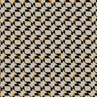 Filkins black, beige and mustard geometric fabric