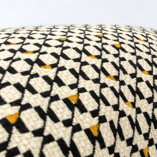 Close detail of the Filkins geometric pattern