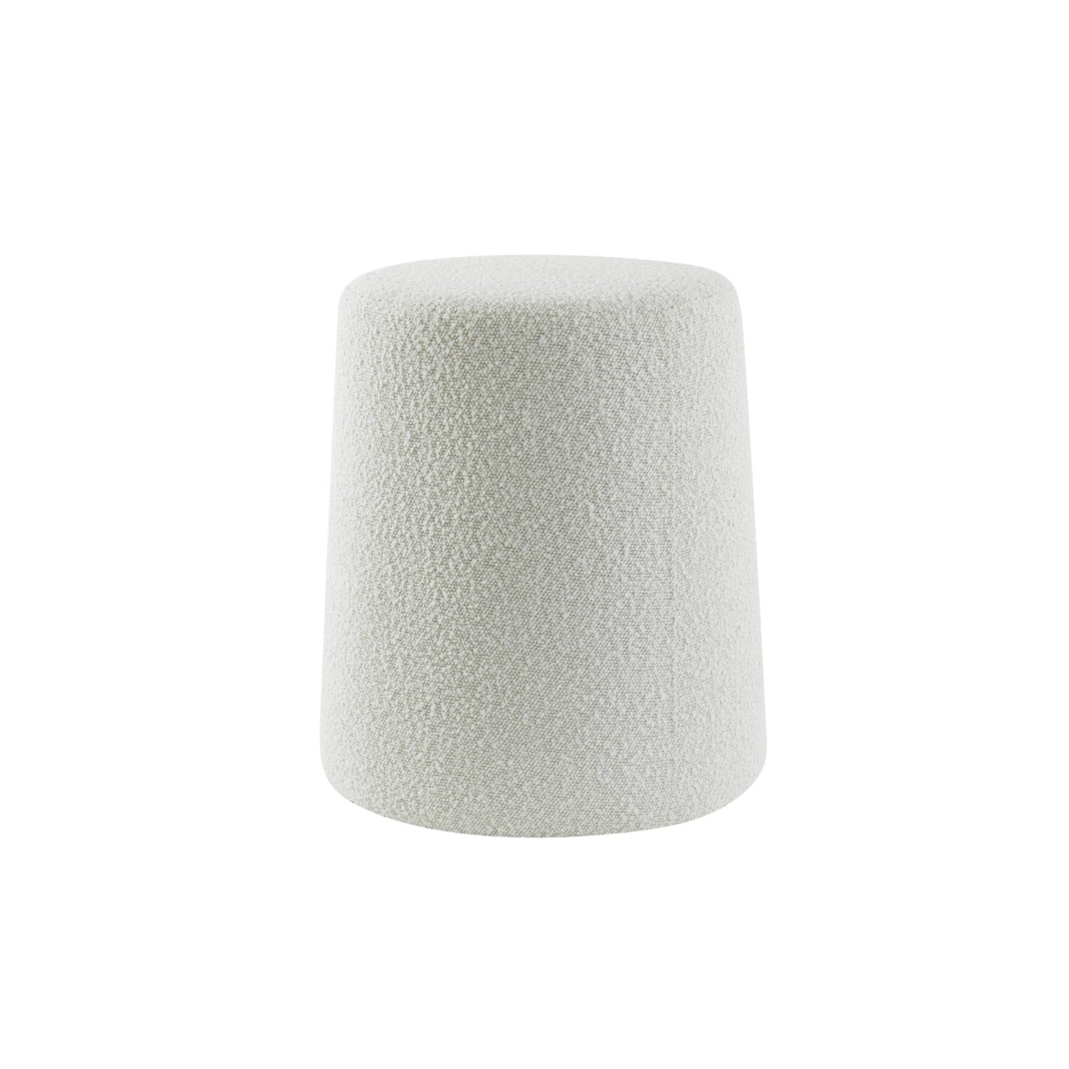 Off White Boucle Pouffe Footstool