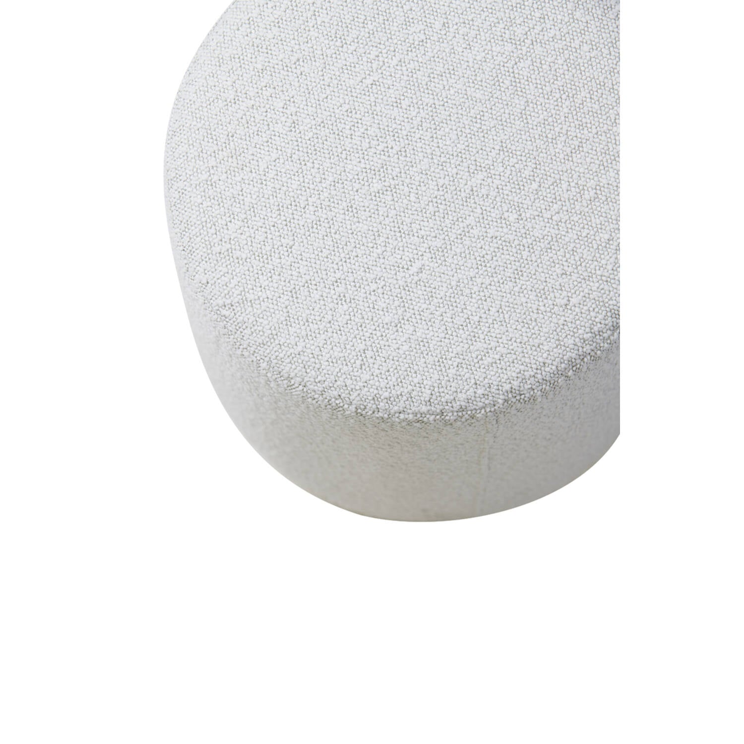 Off White Boucle Pouffe Footstool