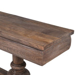Crafted in a traditional style, the console is finished in a mid brown